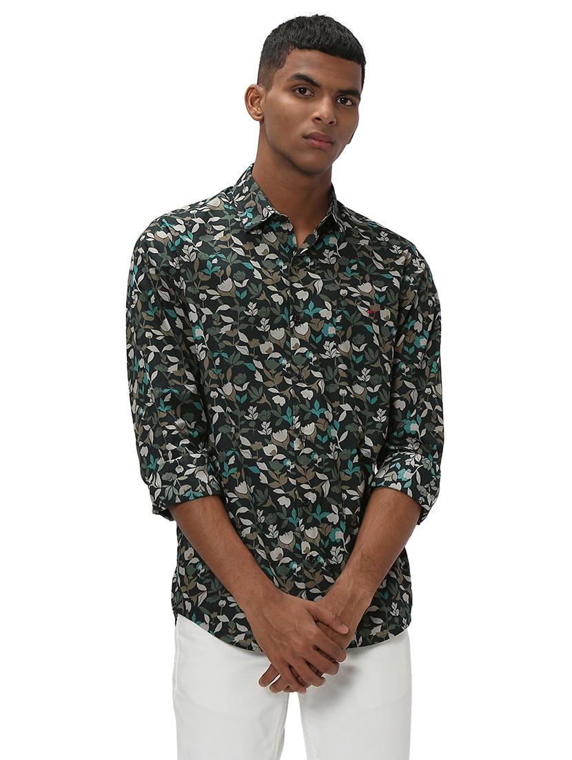 green cotton casual shirt - 20998922 -  Zoom Image - 0