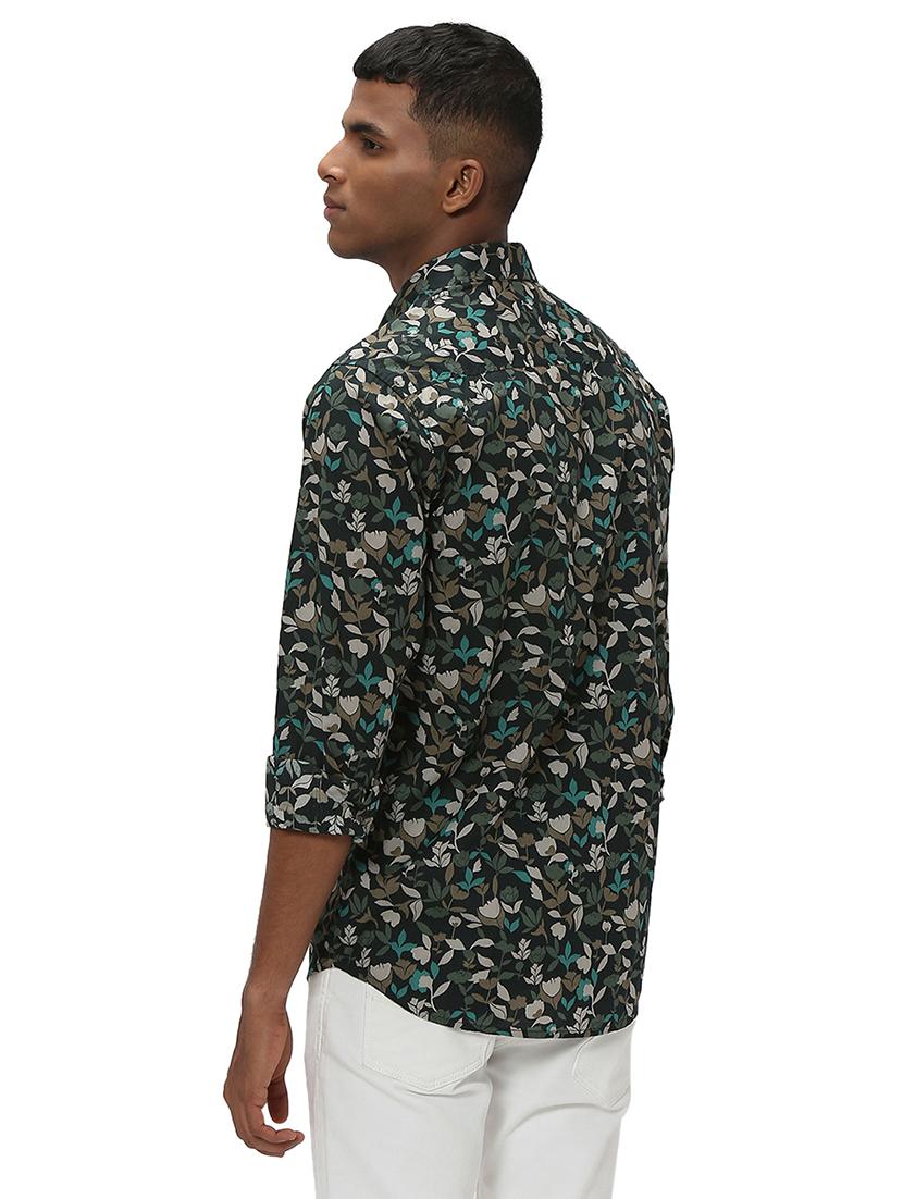 green cotton casual shirt - 20998922 - Standard Image - 3