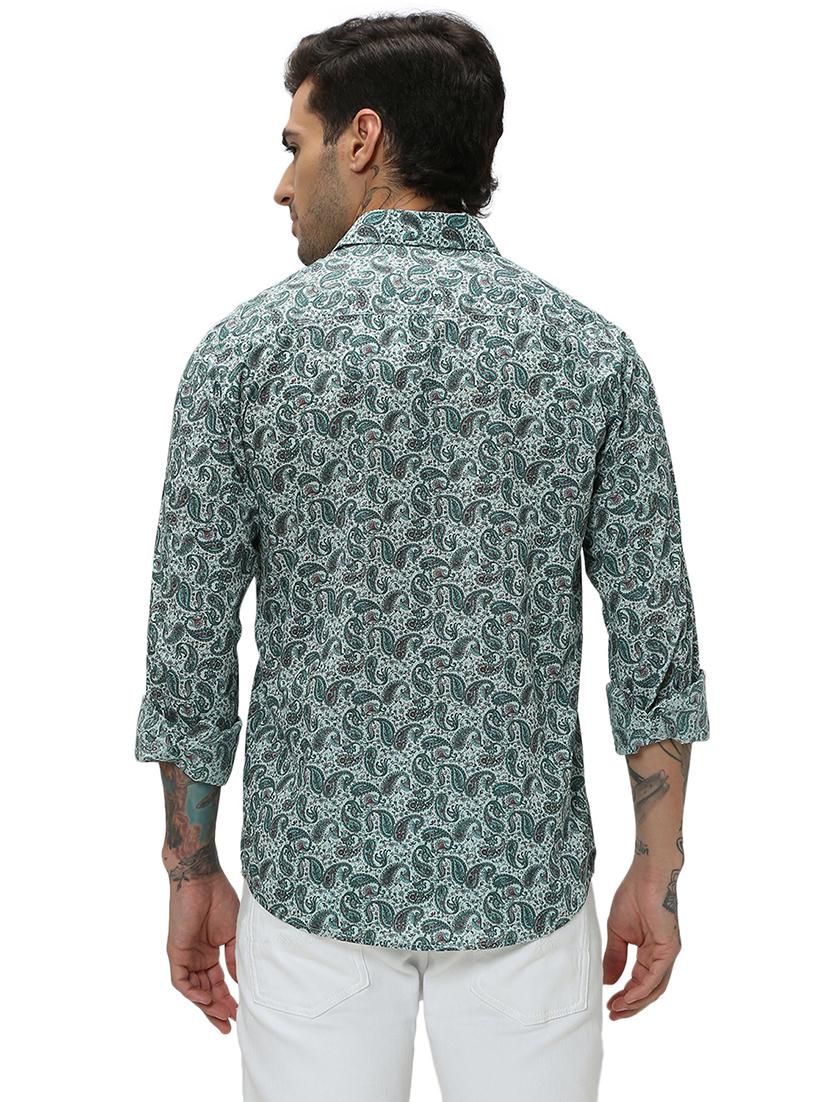green cotton casual shirt - 20998930 - Standard Image - 3