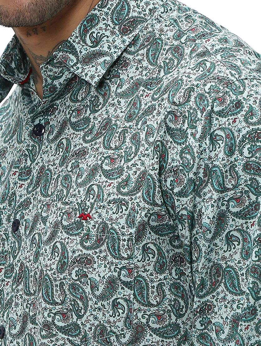 green cotton casual shirt - 20998930 - Standard Image - 5