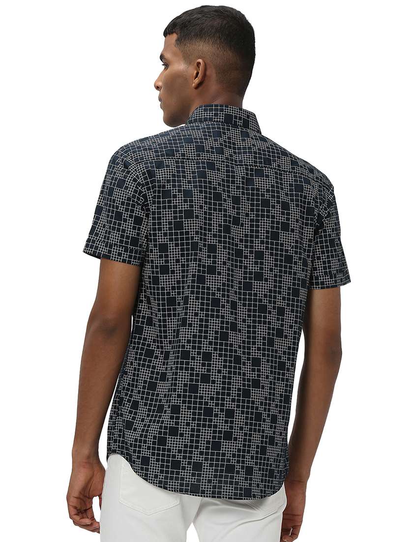 navy blue cotton casual shirt - 20998962 - Standard Image - 3