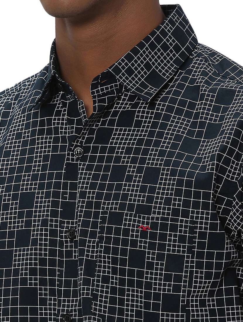 navy blue cotton casual shirt - 20998962 - Standard Image - 5