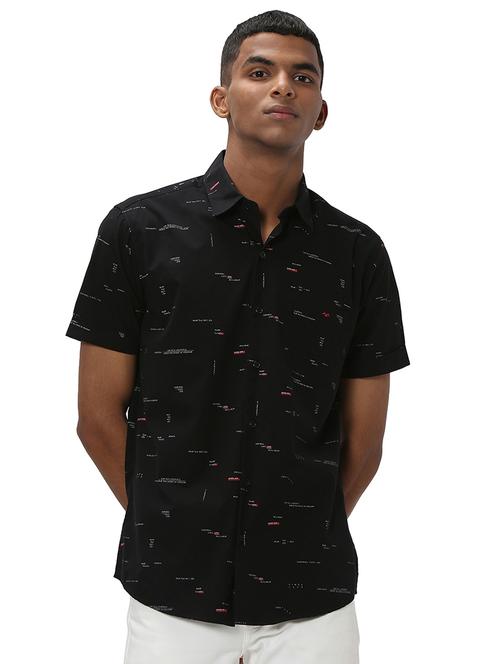 black cotton casual shirt - 20998965 -  Standard Image - 0