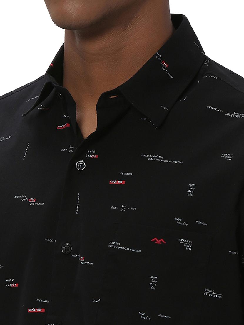 black cotton casual shirt - 20998965 - Standard Image - 5