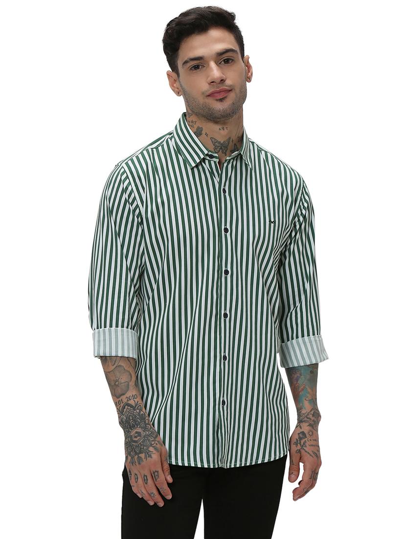 green cotton casual shirt - 20998981 - Zoom Image - 0