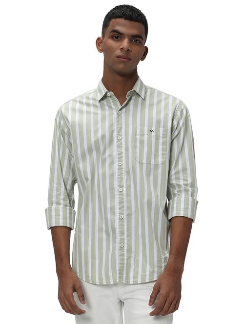 olive cotton casual shirt - 20998986 - Standard Image - 0