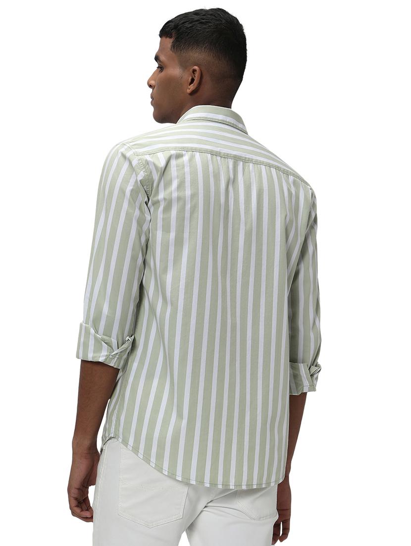 olive cotton casual shirt - 20998986 - Standard Image - 3