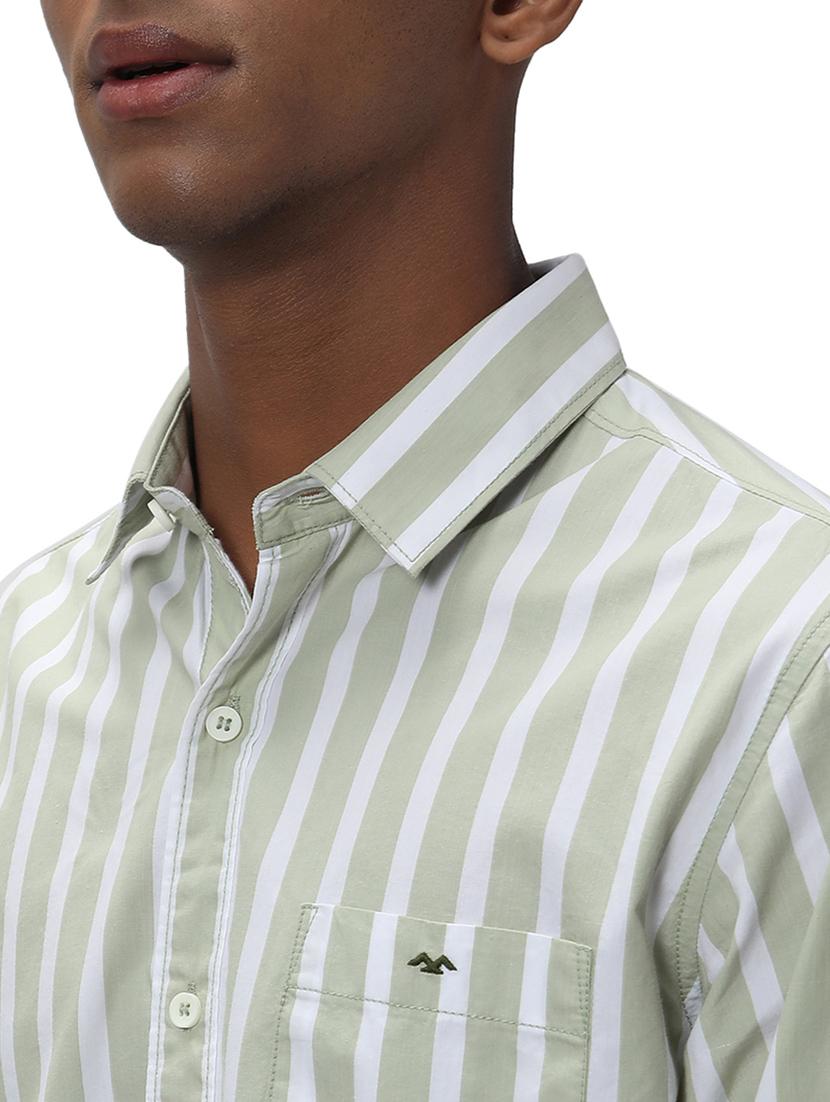 olive cotton casual shirt - 20998986 - Standard Image - 5