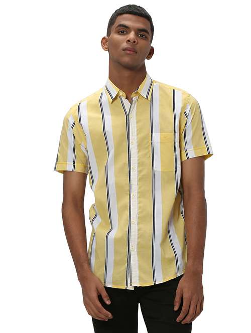 yellow cotton casual shirt - 20999002 - Standard Image - 0