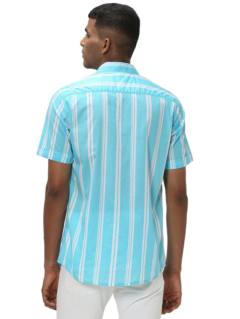 turquoise cotton casual shirt - 20999004 - Standard Image - 3