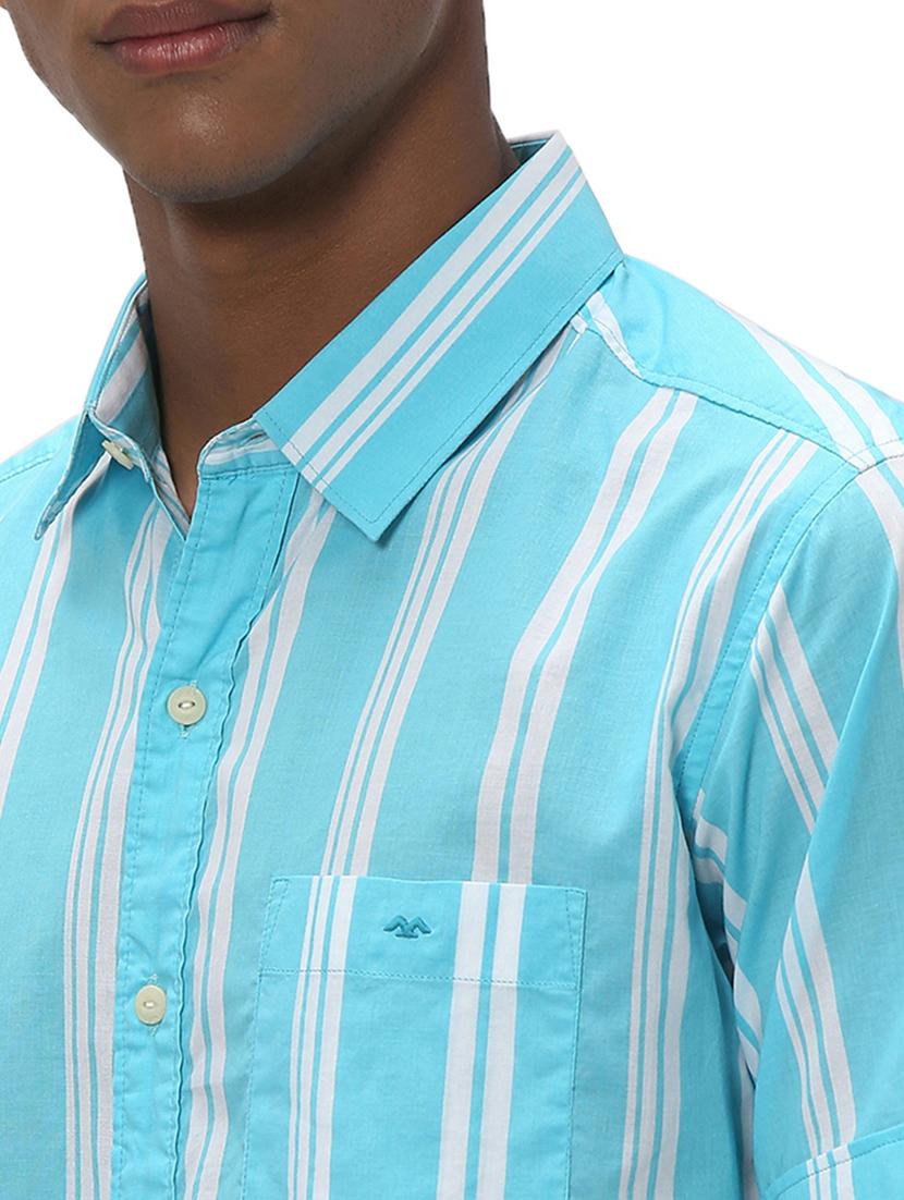 turquoise cotton casual shirt - 20999004 - Standard Image - 5