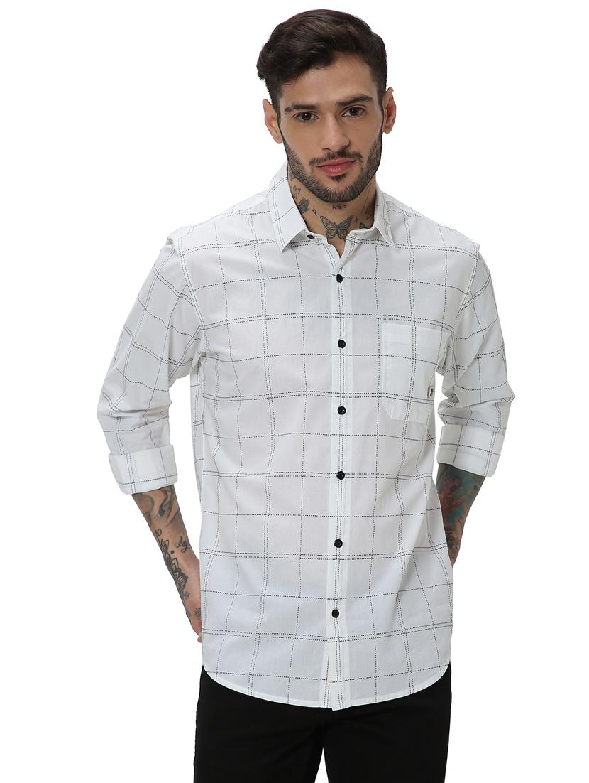 white cotton casual shirt - 20999010 - Zoom Image - 0