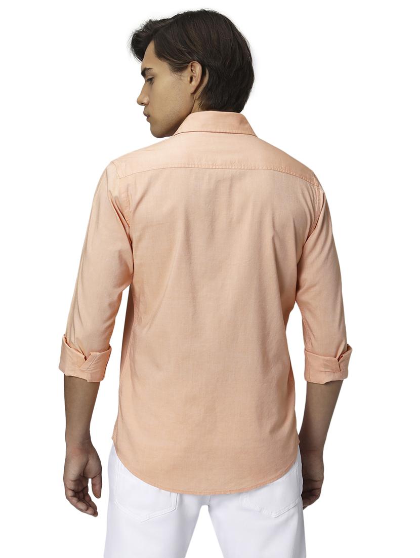 orange cotton casual shirt - 20999021 - Standard Image - 3