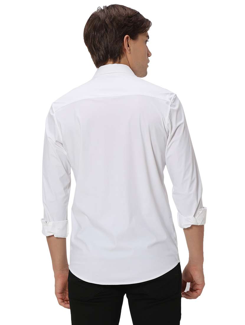 white nylon casual shirt - 20999022 - Standard Image - 3