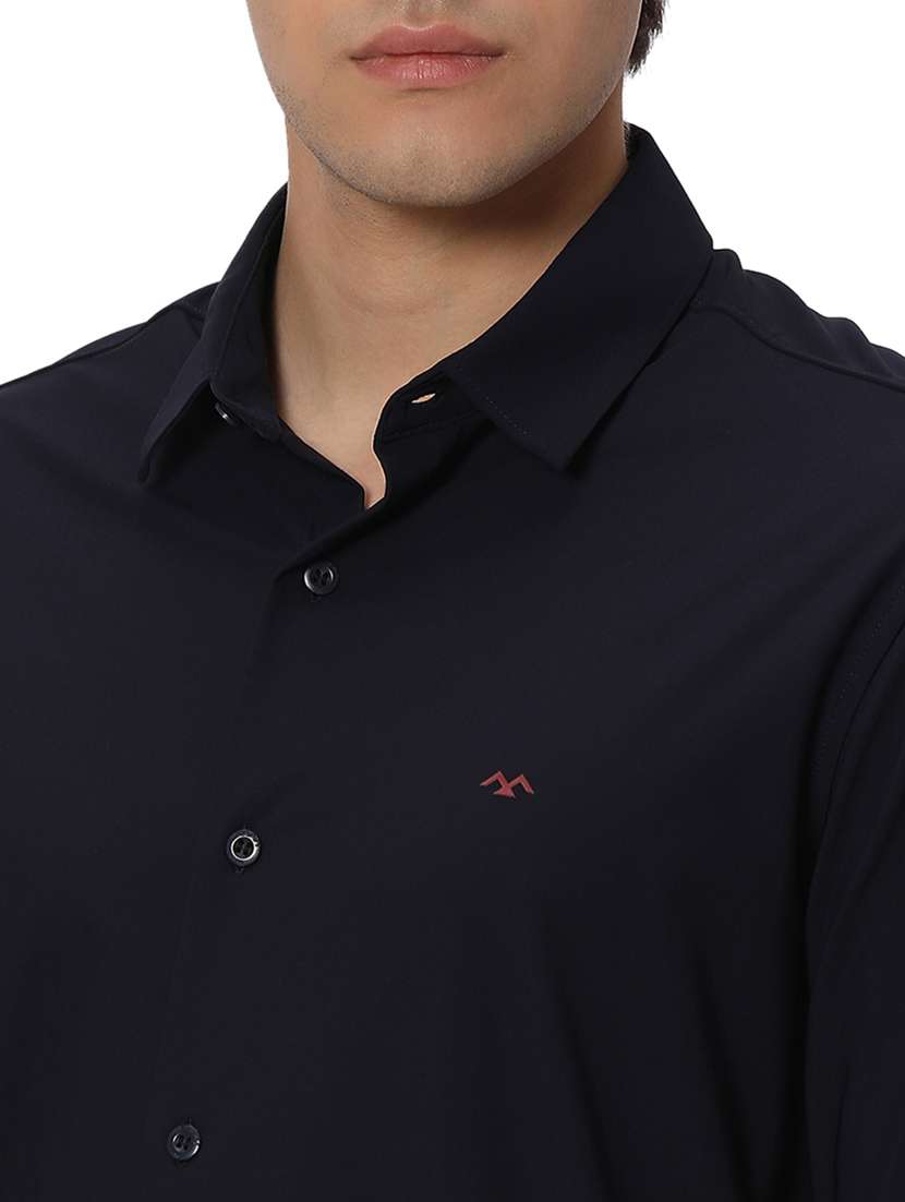 navy blue nylon casual shirt - 20999023 -  Standard Image - 5