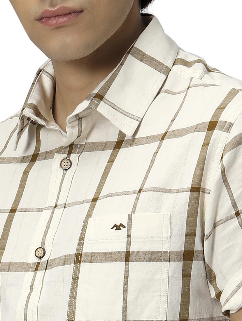 khaki cotton casual shirt - 20999059 - Standard Image - 5