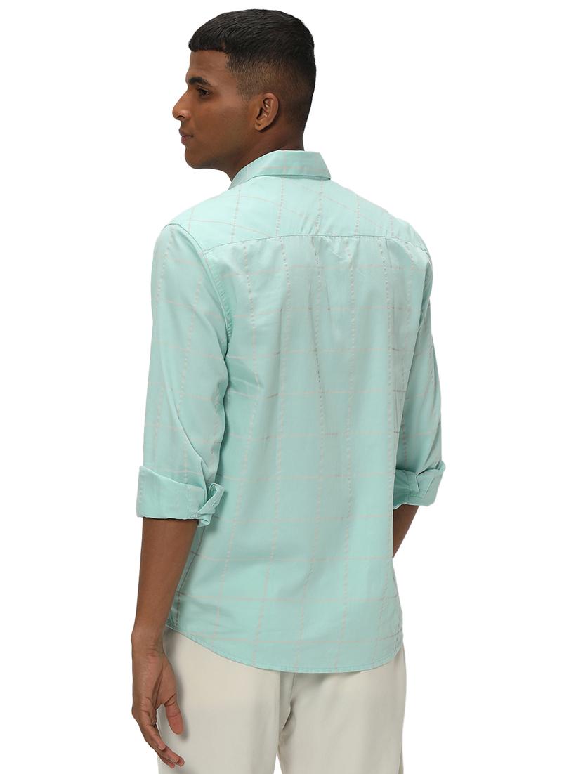 turquoise cotton casual shirt - 20999066 - Standard Image - 3