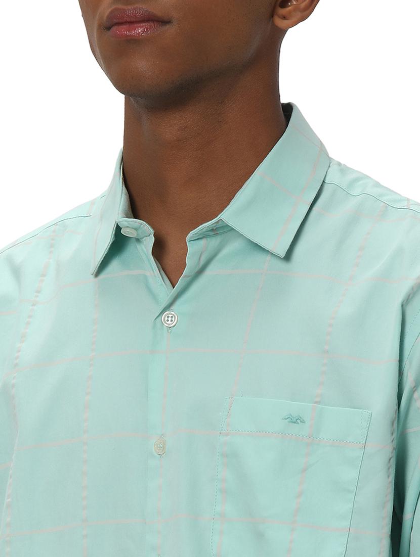 turquoise cotton casual shirt - 20999066 - Standard Image - 5