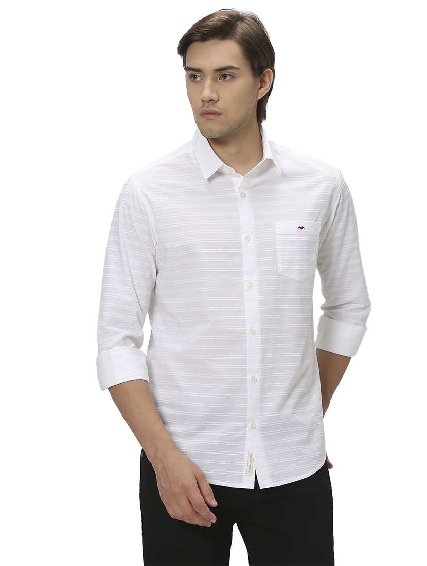 white cotton casual shirt - 20999069 - Zoom Image - 0