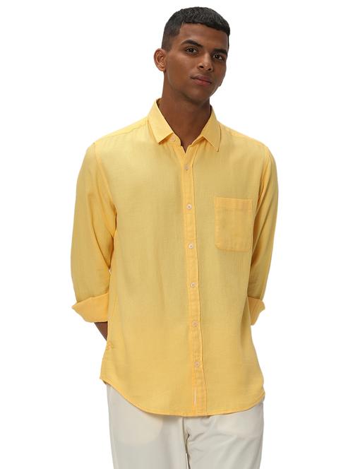 yellow cotton casual shirt - 20999071 - Standard Image - 0