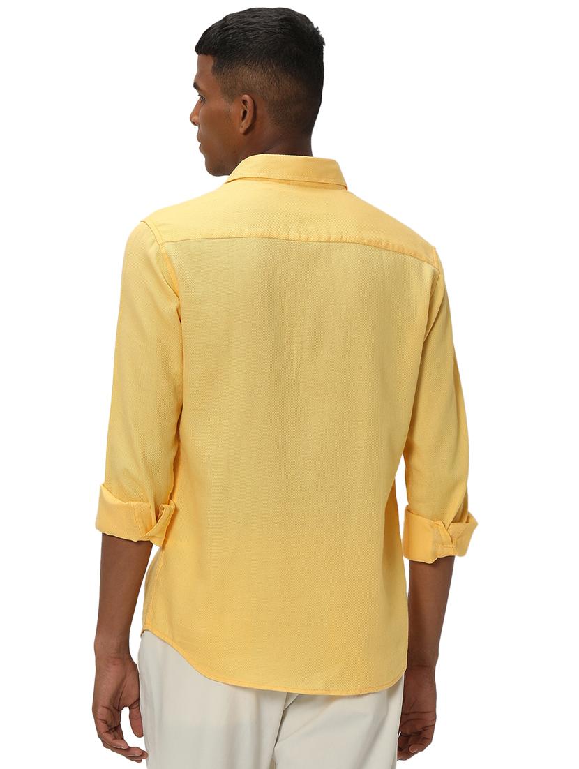 yellow cotton casual shirt - 20999071 - Standard Image - 3
