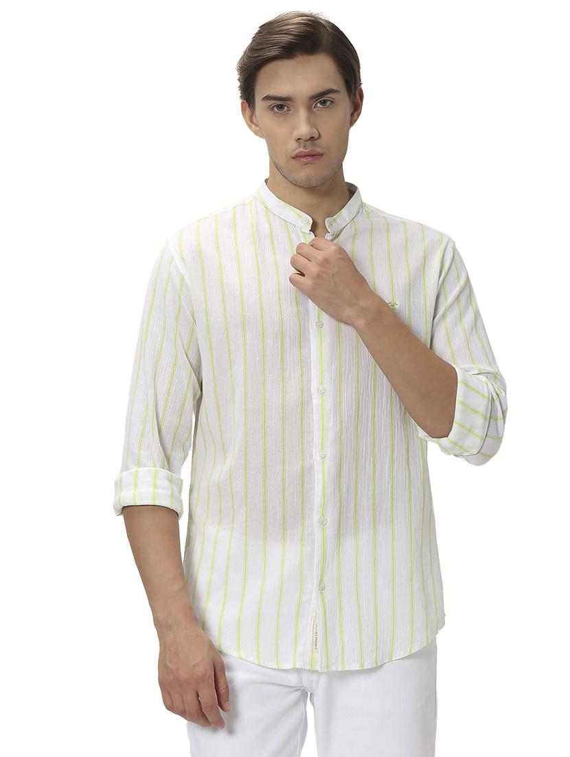 green cotton casual shirt - 20999082 -  Zoom Image - 0