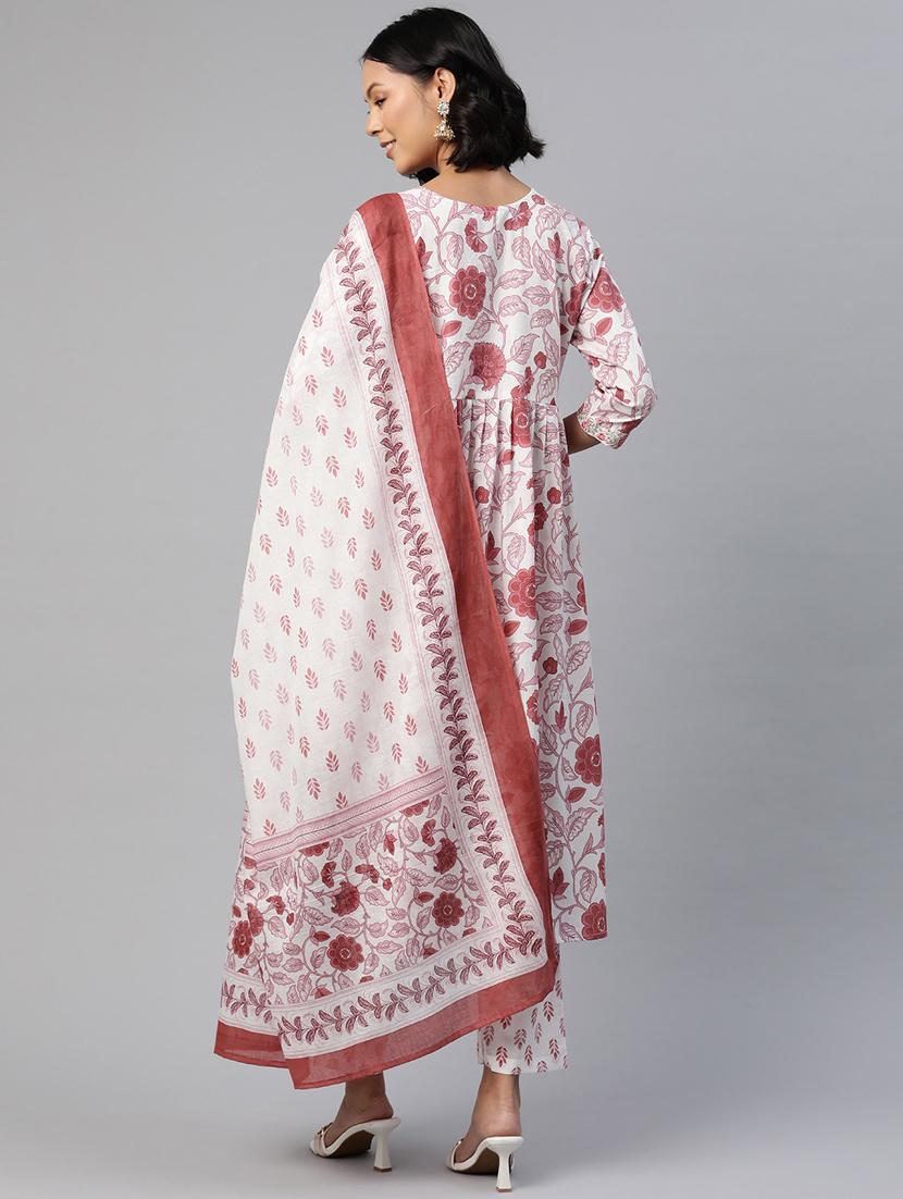 women three quarter sleeve kurta pant with dupatta set - 20999673 - Standard Image - 3