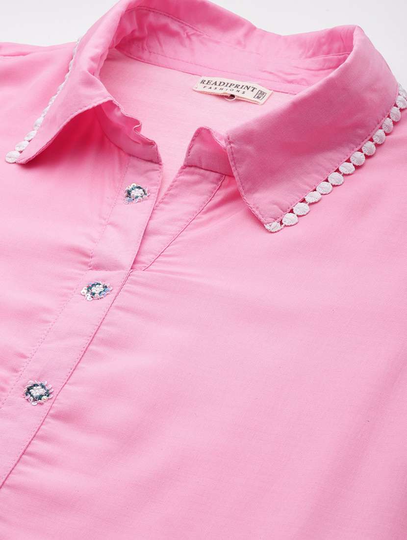 pink detailed kurta salwar set - 20999727 -  Standard Image - 5