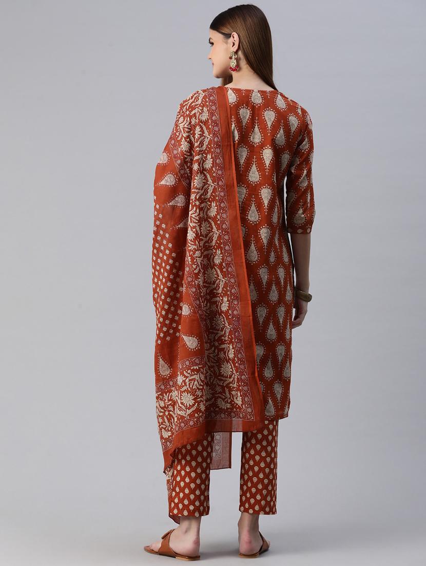 women printed kurta pant suit set - 20999749 - Standard Image - 3
