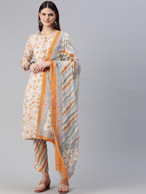 women printed kurta pant suit set - 20999751 - Standard Image - 0