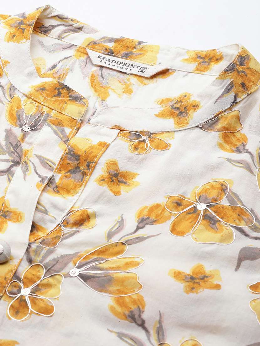 off white printed kurta pant set - 20999767 -  Standard Image - 5