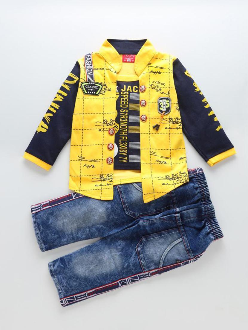 yellow printed detailed shirt & jeans set - 20999843 - Zoom Image - 0