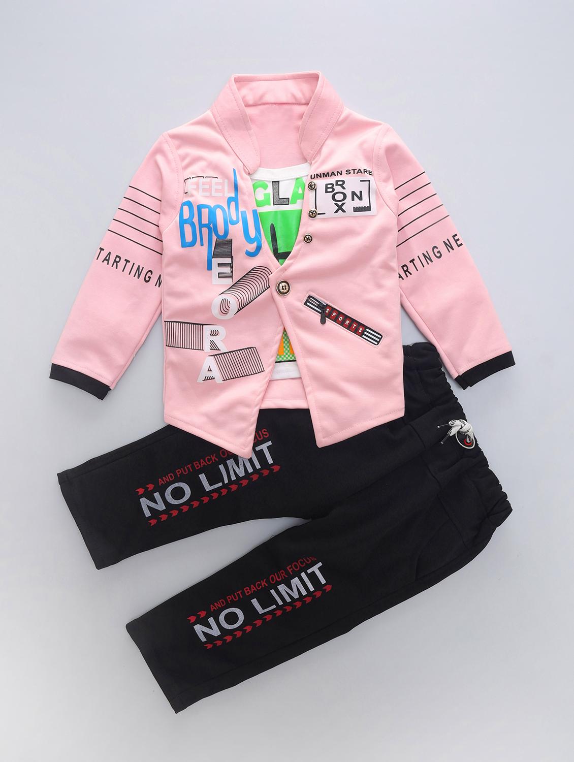 kids round neck typographic printed full length set - 20999911 -  Zoom Image - 0