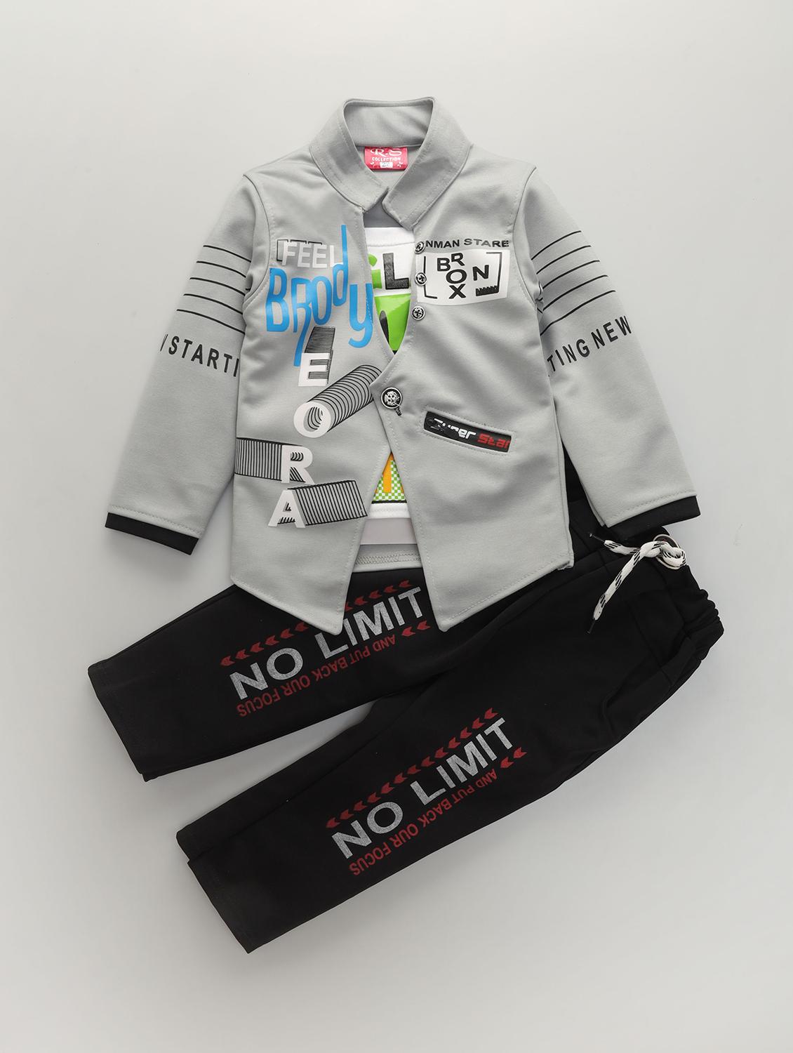 kids round neck typographic printed full length set - 20999912 - Zoom Image - 0
