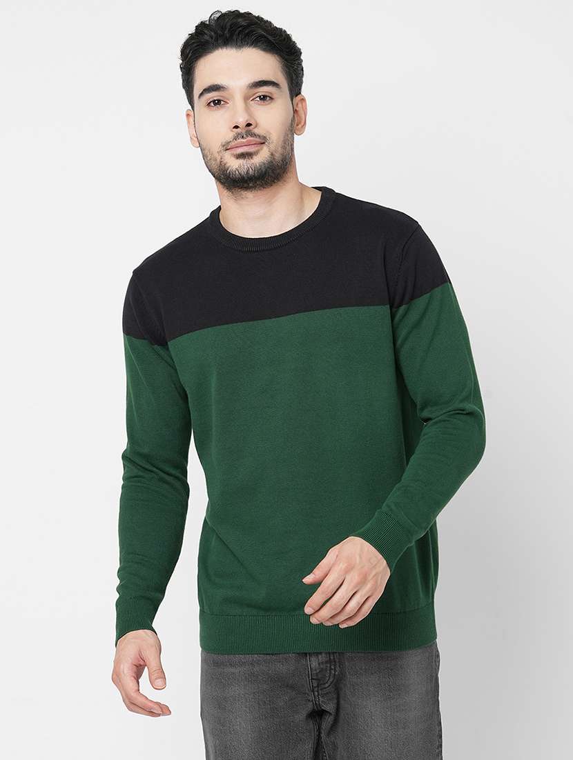 green color block sweatshirt - 21000380 -  Zoom Image - 0