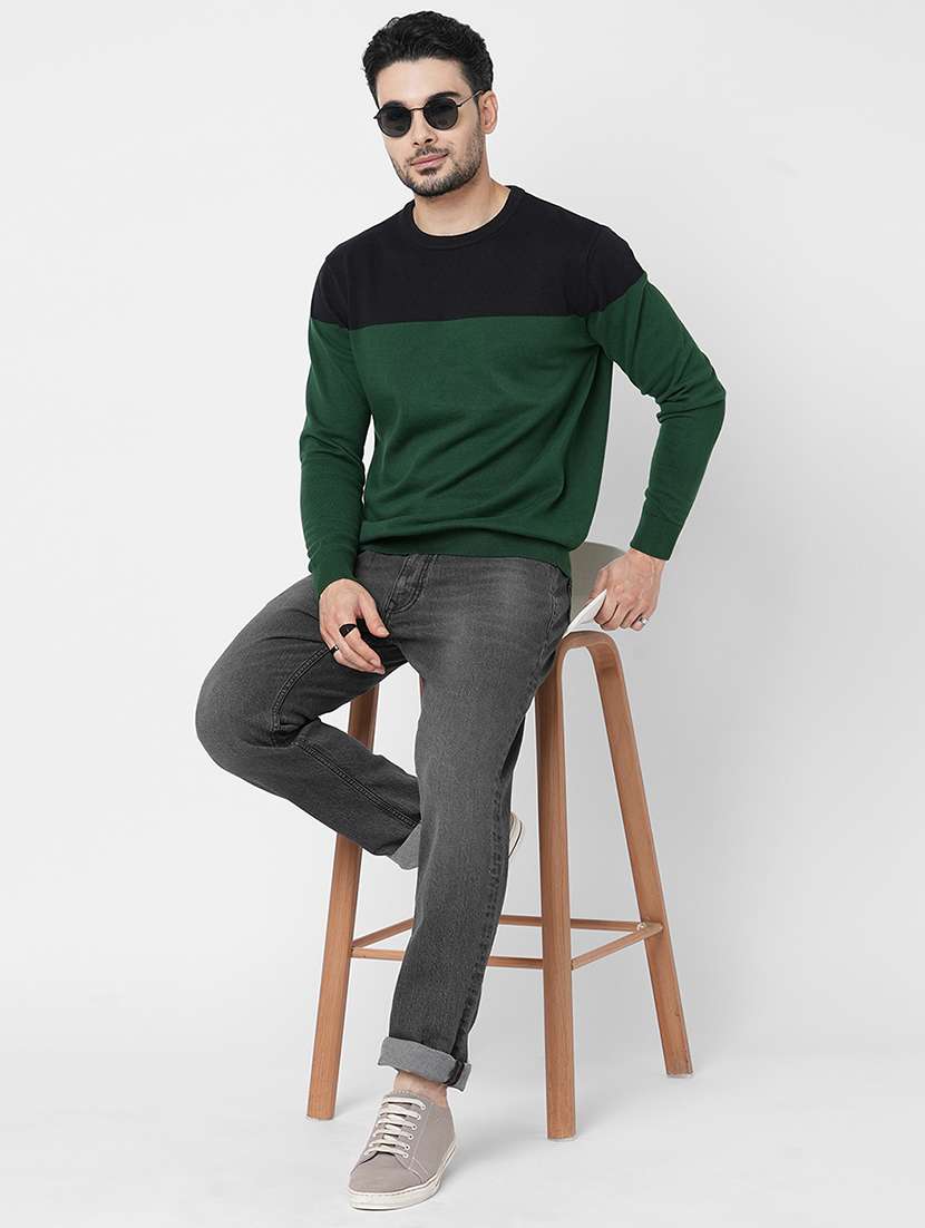 green color block sweatshirt - 21000380 - Standard Image - 3