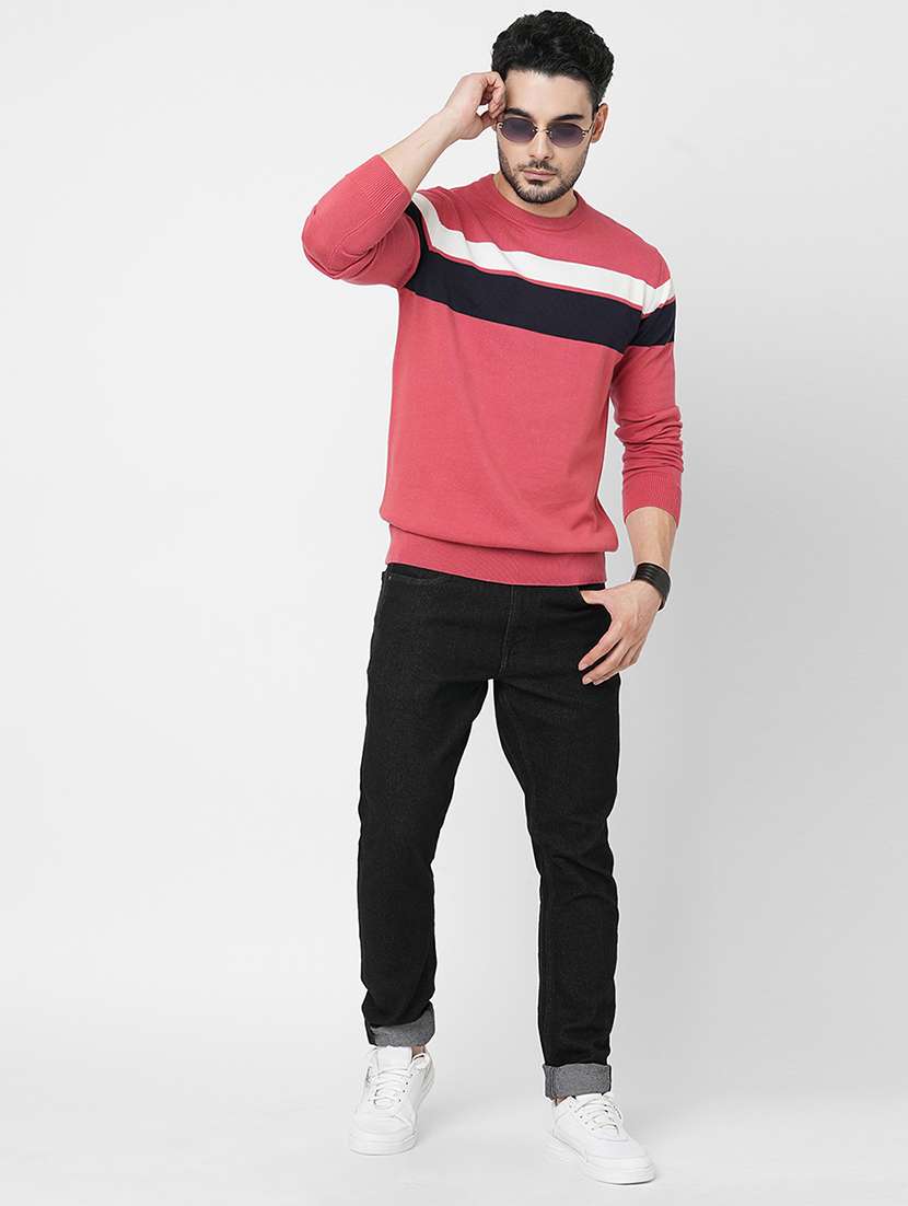 men long sleeves color block sweatshirt - 21000383 -  Standard Image - 3