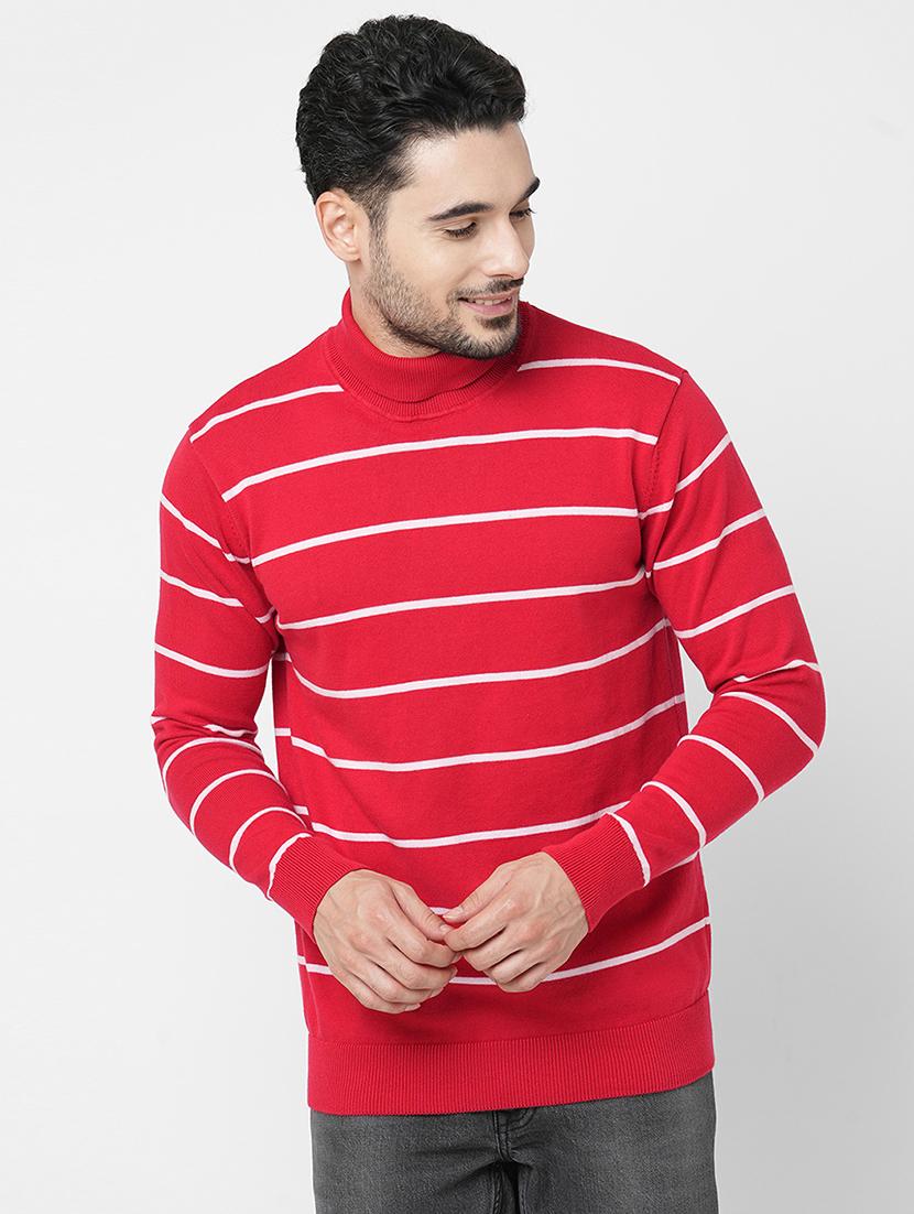 red cotton striped sweatshirt - 21000387 - Zoom Image - 0