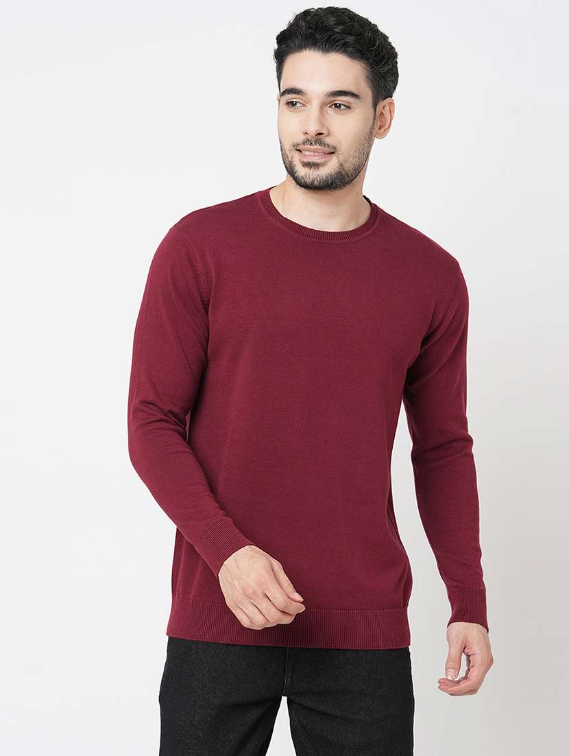 maroon cotton plain sweatshirt