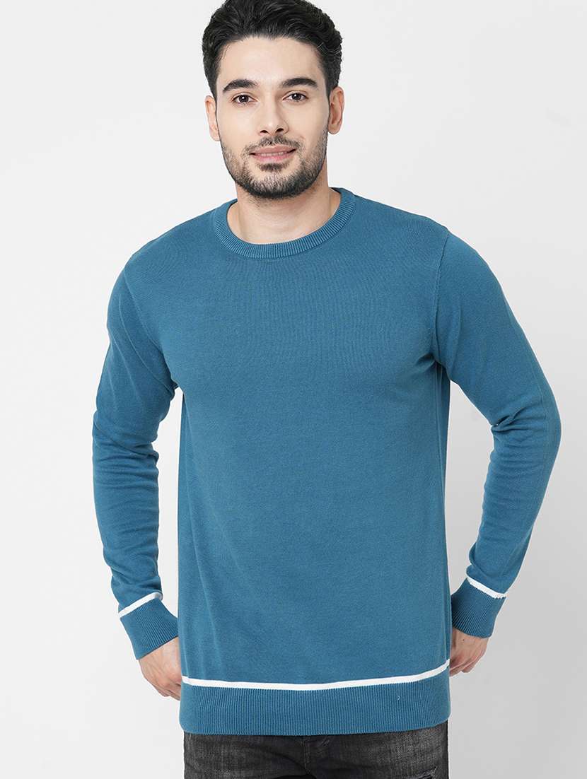 blue cotton plain sweatshirt