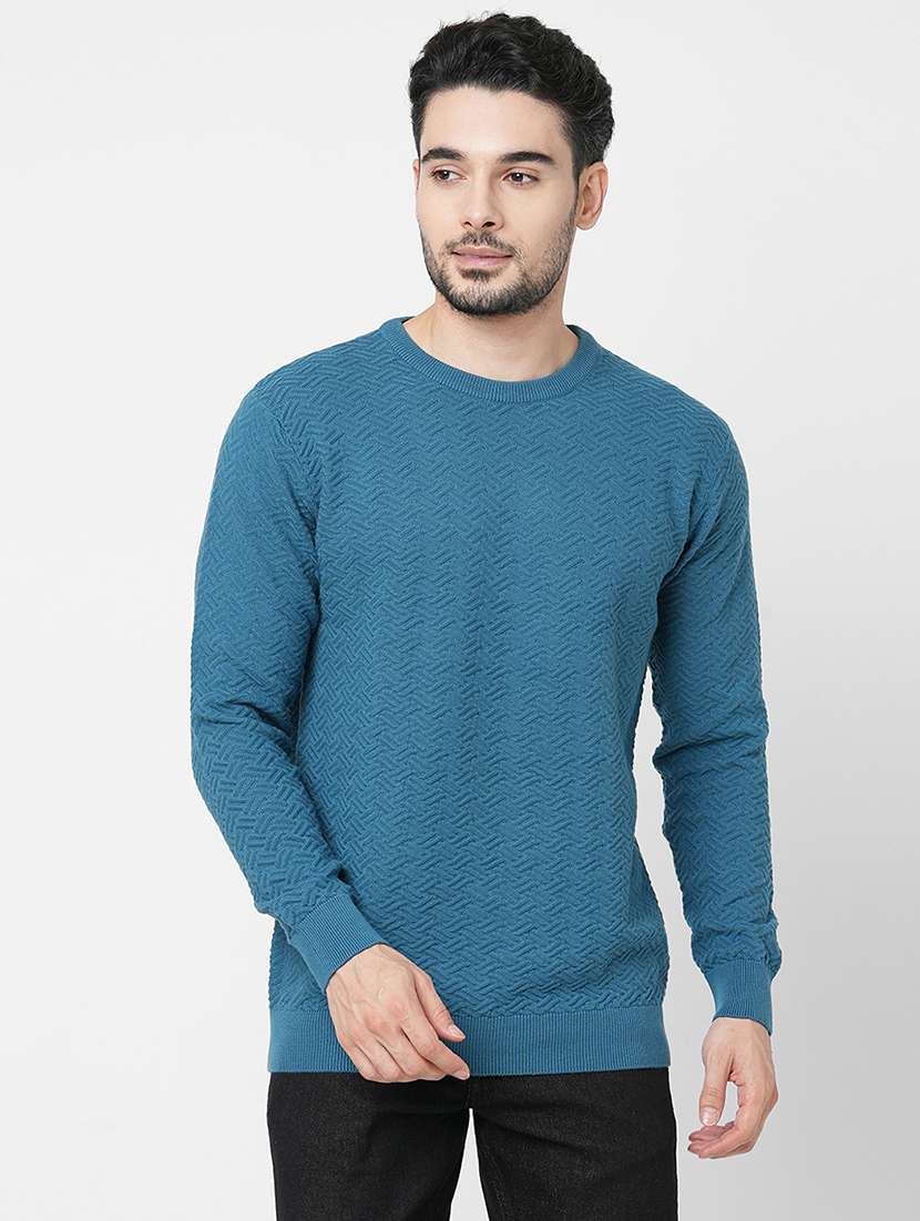 blue cotton plain sweatshirt