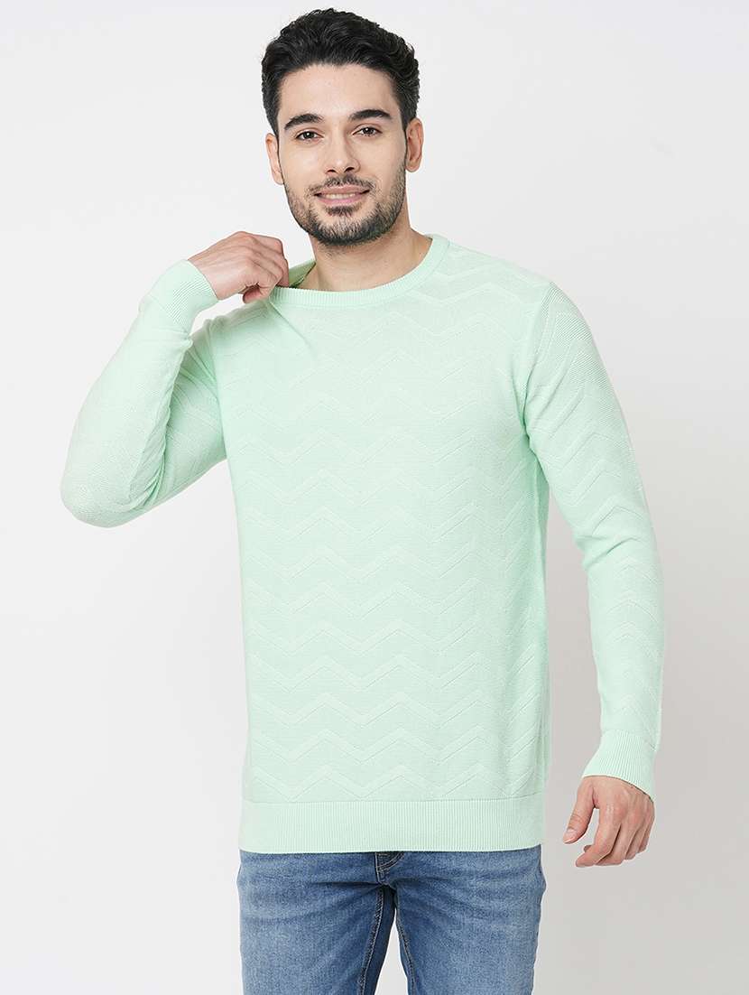 green cotton pullover