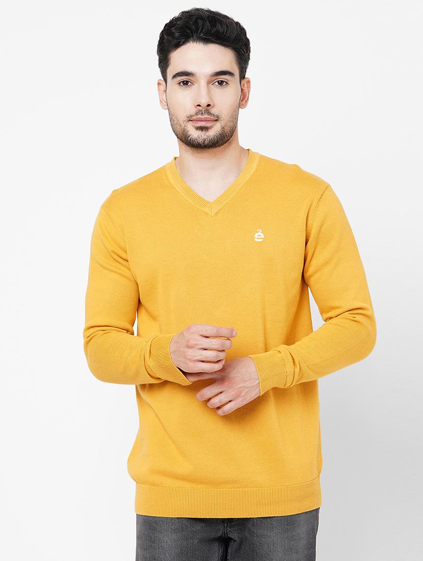 mustard cotton plain pullover - 21000418 - Zoom Image - 0