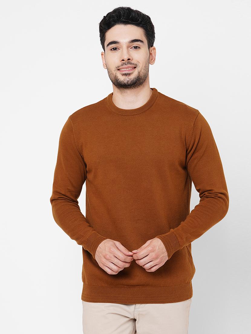 brown cotton plain sweatshirt - 21000426 - Zoom Image - 0