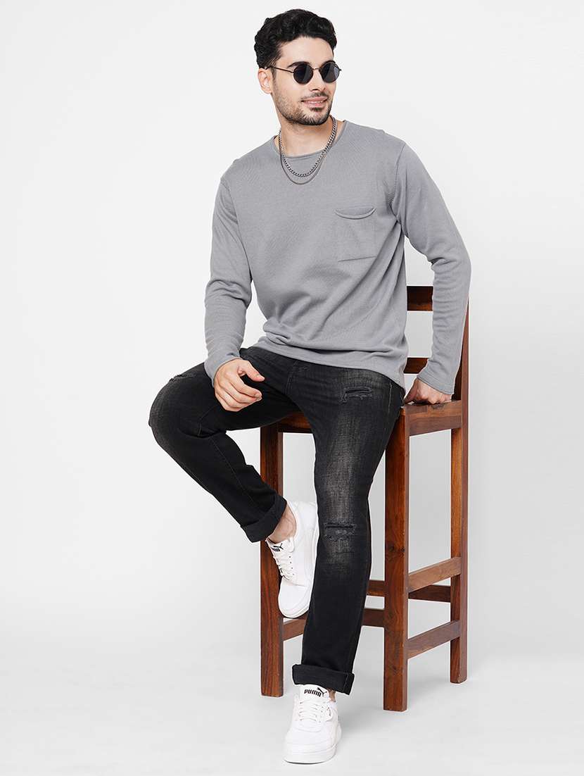 grey cotton pullover - 21000427 -  Standard Image - 3