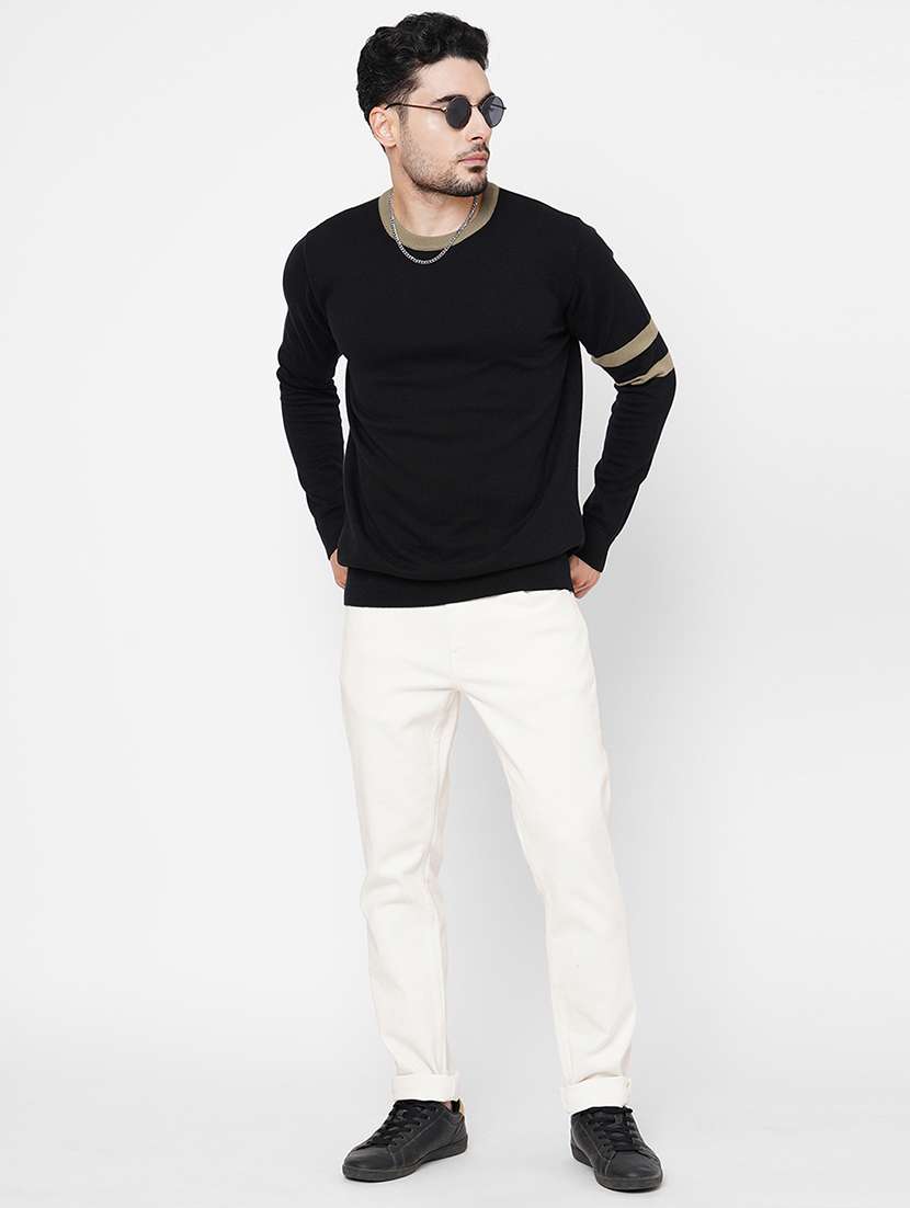 black cotton plain sweatshirt - 21000428 -  Standard Image - 3