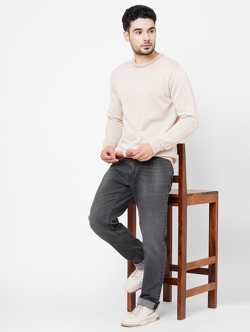 beige cotton plain sweatshirt - 21000432 - Standard Image - 3