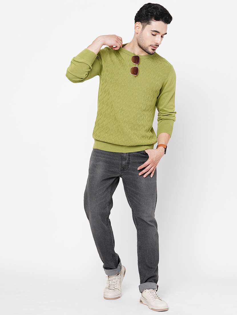 men self design long sleeve pullover - 21000433 -  Standard Image - 3