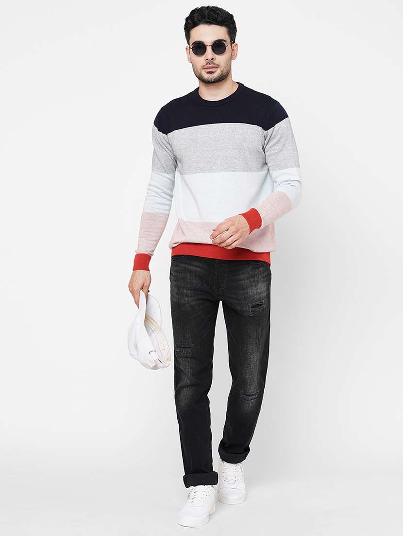 multicolored cotton striped pullover - 21000443 -  Standard Image - 3