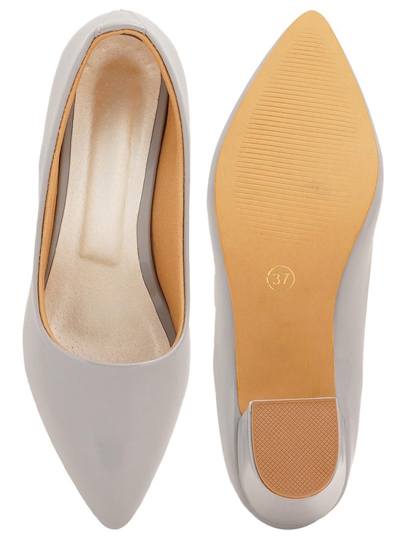 grey synthetic slip on pumps - 21000611 - Standard Image - 3
